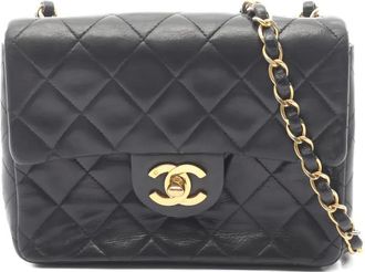 Chanel 1991-1994 mini matelasse chain shoulder bag - Black