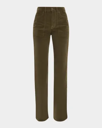 Veronica Beard Crosbie High-Rise Wide-Leg Corduroy Jeans