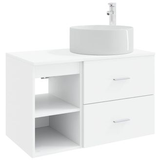 vidaXL Juego De Muebles De Ba&ntilde;o 2 Pcs Blanco Madera De Ingenier&iacute;a Vidaxl