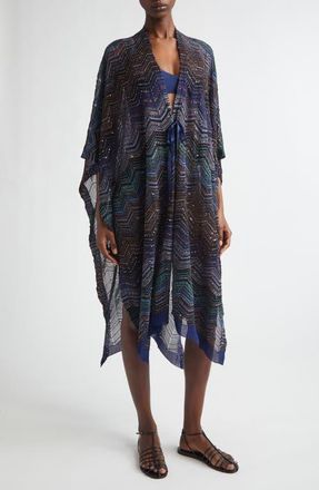 Missoni Chevron Stripe Ruana in 0001 Black Multi at Nordstrom