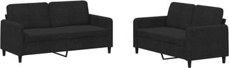 vidaXL Juego De Sof&aacute;s 2 Piezas Terciopelo Negro Vidaxl