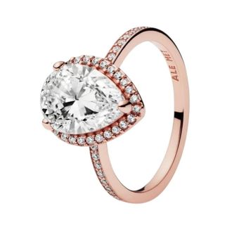 Pandora Sparkling Teardrop Halo Ring - female - Pandora - Rings - Gray - 54 MM - Accessories