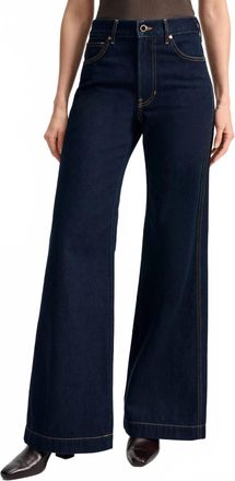 Veronica Beard Kasey Mid Rise Wide Leg Jean In Indigo Rinse