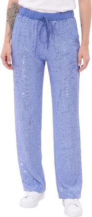Parosh Purple Straight Drawstring Trousers