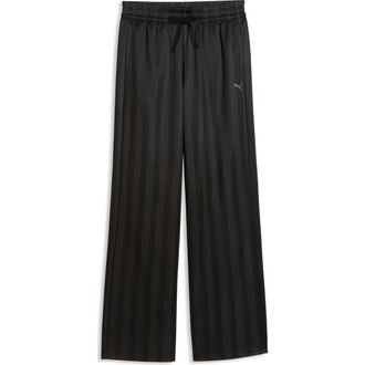 Puma League Wide Leg Pants in Puma Black at Nordstrom, Size X-Small