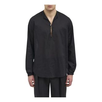 Paura Casual Shirts, male, Black, Size: S Camicia Euclide Single Botton