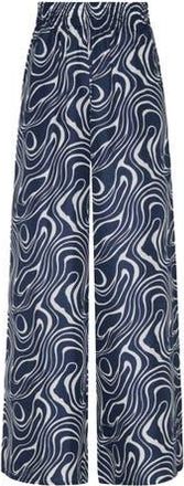 Vilebrequin Women Wide-Leg Silk Pants Waves in Navy at Nordstrom, Size Medium
