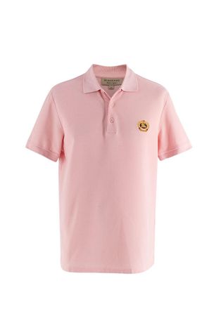 Burberry Pink Logo Polo Shirt Size M