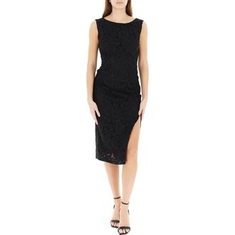 Pinko Party Dresses, female, Black, Size: XL Drupa Abito Pizzo Rebrode