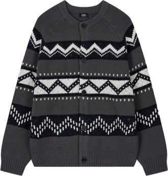 TOMBOY Fair Isle vest met ronde hals - Grijs