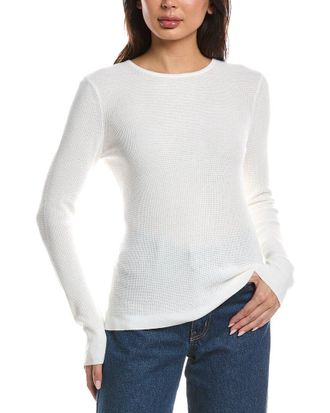 Fort&eacute; Cashmere Thermal Crewneck Cashmere-Blend Sweater