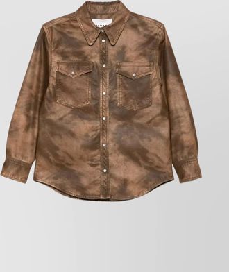 Isabel Marant faux leather long sleeve shirt with pockets