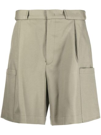 Emporio Armani Shorts met wijde pijpen - Groen