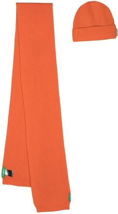 Dsquared2 ribbed-knit wool scarf set - men - Wool - One Size - Orange