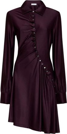 Paco Rabanne Geknoopte Mini Jersey Jurk - Dames - Feestkleedjes - Paars - 2XS - Kleedjes