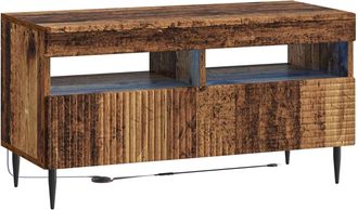 vidaXL Mueble De Tv Led Madera Envejecida Madera De Ingenier&iacute;a Vidaxl