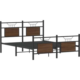 vidaXL Vidaxl - Estructura De Cama Sin Colch&oacute;n Madera Marr&oacute;n Roble 140x200 Cm