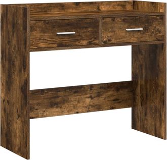 vidaXL Mesa Consola Roble Ahumado 90 X 35 X 80 Cm Madera De Ingenier&iacute;a Vidaxl