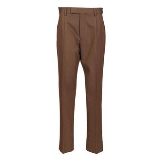Ermenegildo Zegna Dark Foliage Cotton and Wool Trousers - male - Zegna - Suit Trousers - Brown - XL - Trousers