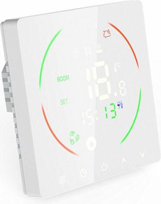 OEM Calentador El&eacute;ctrico 16a Termostato Wifi Inteligente Ac 90v-240v Pantalla T&aacute;ctil Inteligente A Color Programable Para Calentador El&eacute;ctrico, Tuya App C