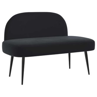 vidaXL Banco Tapizado Con Respaldo Negro 110 X 60 X 76 Cm Terciopelo Vidaxl