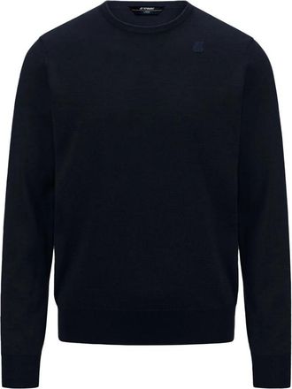K-Way Rondgebreide trui - Heren - Ronde hals truien - Blauw - M - Wol - Truien & Vesten