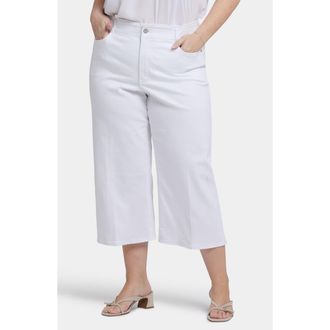 NYDJ Brigitte High Waist Wide Leg Capri Jeans in Optic White at Nordstrom, Size 18W