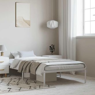 vidaXL Estructura De Cama Sin Colch&oacute;n Metal Blanco 100x190 Cm Vidaxl