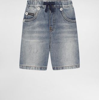 Dolce & Gabbana Denim Bermuda Shorts With Salt&pepper Wash - Man Multi-colored 18/24 Months