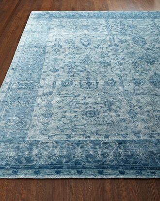 Exquisite Rugs Sweet Blues Hand-Knotted Rug, 9 x 12