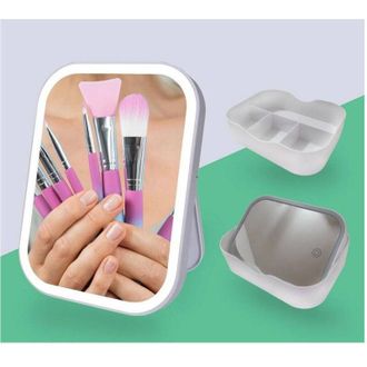Trade Shop Trade Shop - Specchio Trucco Illuminato Con Luz Led Ricaricabile + Trucchi Organizador