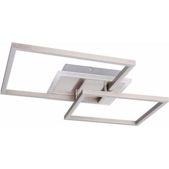 ETC Shop Plafoniera LED ALU faretto bianco opale soggiorno illuminazione design plafoniera angolare 30 watt 1300 lumen bianco caldo 47x43,5x7,5 cm