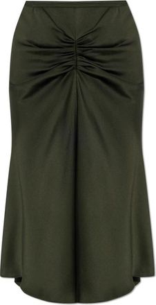 Victoria Beckham Gedrapeerde rok - Dames - Midirokken - Groen - 3XS - Satijn - Rokken