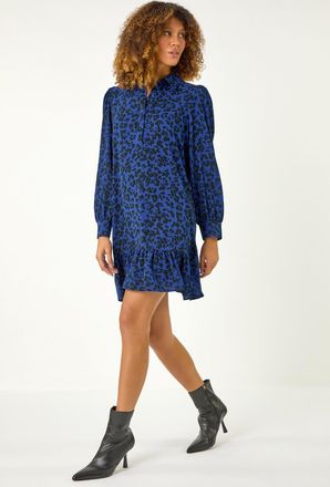 Roman Abstract Print Shirt Dress