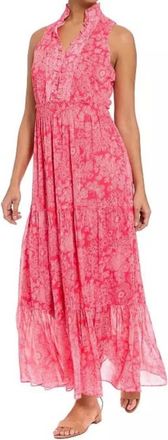 London Times Womens Floral Ruffled Maxi Dress In Red White