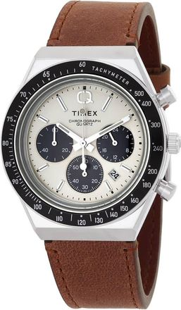 Timex Q Chronograph Quartz Cream Dial Mens Watch TW2V42800