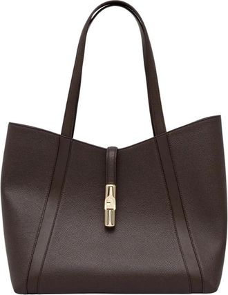 Furla Goccia L Tote - Dames - Shoppers - Bruin - ONE Size - Leer - Tassen