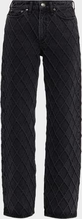 Rag & Bone Logan Mid-Rise Diamond-Stitch Jeans
