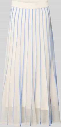 Comma Strickrock aus Baumwoll-Mix mit elastischem Bund in Offwhite, Gr&ouml;&szlig;e 34