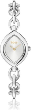 BOSS Fiora contoured watch in silver-tone steel