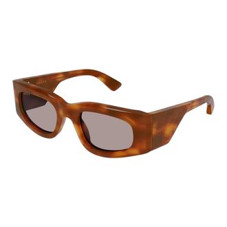 Gucci Oversized Square Zonnebril - Dames - Accessoires - Bruin - Maat: 51 MM