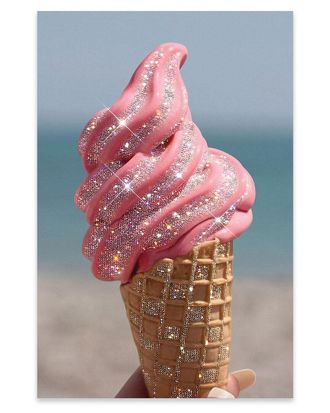 iCanvas Icanvas Shiny Pink Ice Cream Print On Acrylic Glass By Yana Potter