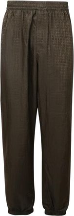 Givenchy Groene Jacquard Elastische Taille Broek - Heren - Sweatpants - Groen - L - Broeken