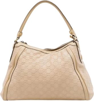 Gucci Pre-owned Scarlett Schoudertas - Dames - Vintage Schoudertas - Beige - ONE Size - Leer - Vintage