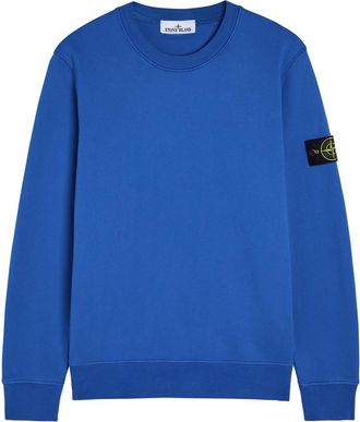 Stone Island Logo Cotton Sweatshirt - Blue - XL