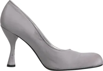 Dolce & Gabbana Gray Suede Leather High Heel Pumps Womens Shoes