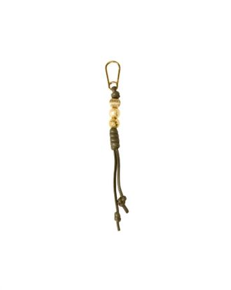 Veronica Beard Womens Vegan Leather Beaded Bag Charm In Cypress