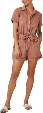 Bella Dahl Rolled Hem Linen Utility Romper