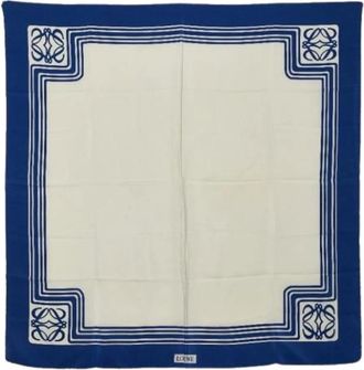 Loewe Pre-owned Scarves, female, Blue, Size: ONE SIZE Pre-owned Silk Scarf