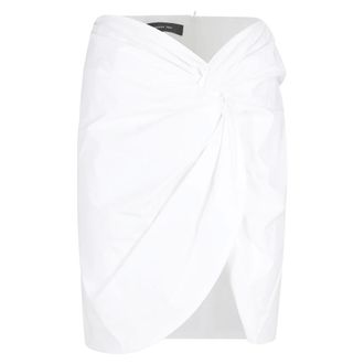 Federica Tosi Short Skirts, female, White, Size: XS Gonna corta in popeline con nodo